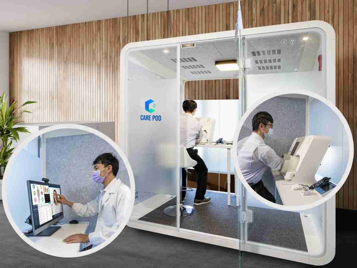 达擎于医疗科技展中展出＂远距诊疗舱＂，，，以因应医疗数字化及社会高龄化趋势下、、复诊及慢性病患等族群对于远距看诊需求逐渐升高所推出的创新整合方案。。多功能合一、、、、高隐私性的远距诊疗舱可根据病患端与医师端的不同需求，，，提供弹性化及客制化功能，，，，节省医生和病患的精力及时间